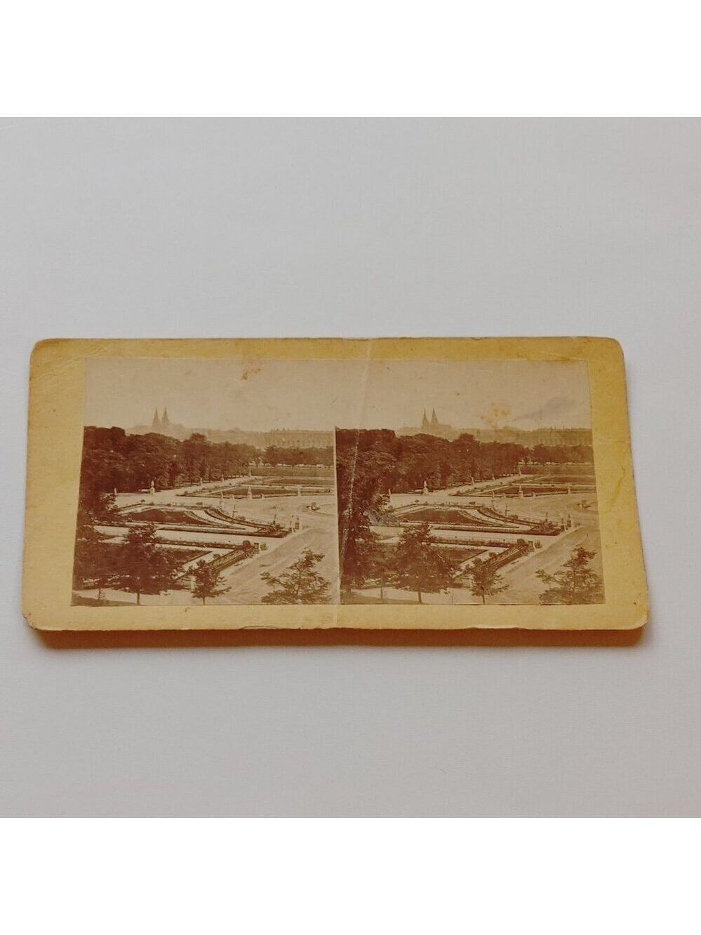 ANTIQUE Stereograph Card Palace of Versailles Garden View
